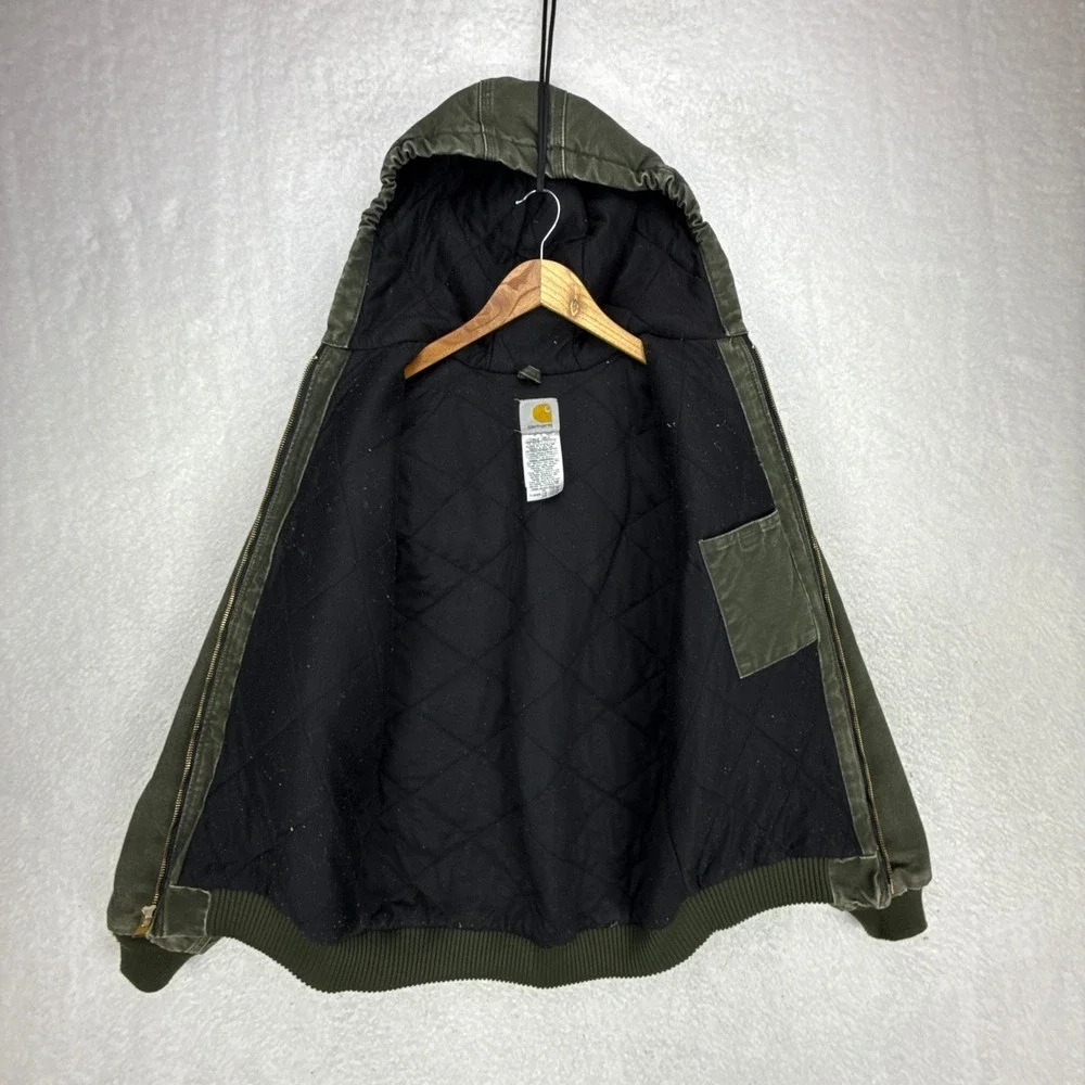 Carhartt Sandstone Jacket Quilt Lined Youth XL (14/16) YYJ130 MOS Moss‎ Green